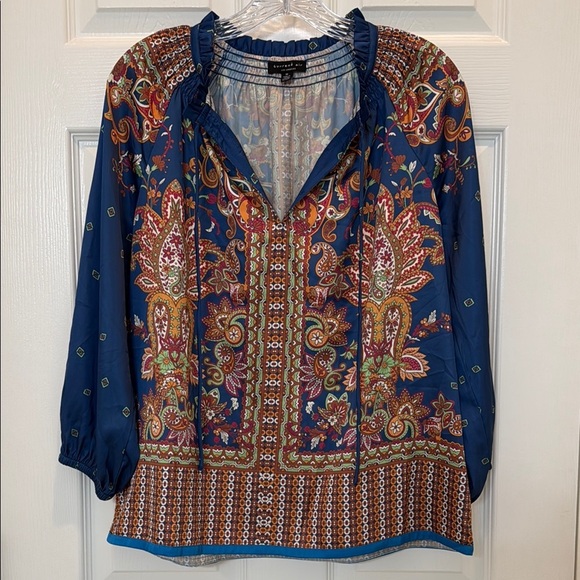 Anthropologie Current Air Paisley Patterned Blouse Size Medium - Picture 2 of 9